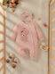 Cute Cartoon Embroidered Onesie for Baby Girls with a Bow Headband, Perfect for Outings, for Outdoor BS6137A